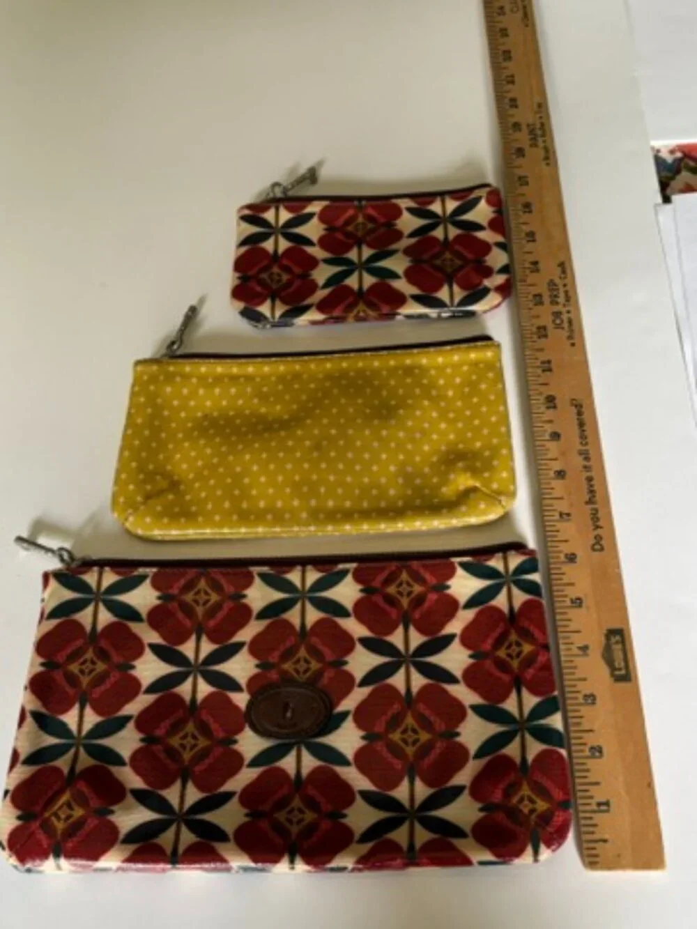 Set of 3 Fossil zip bags